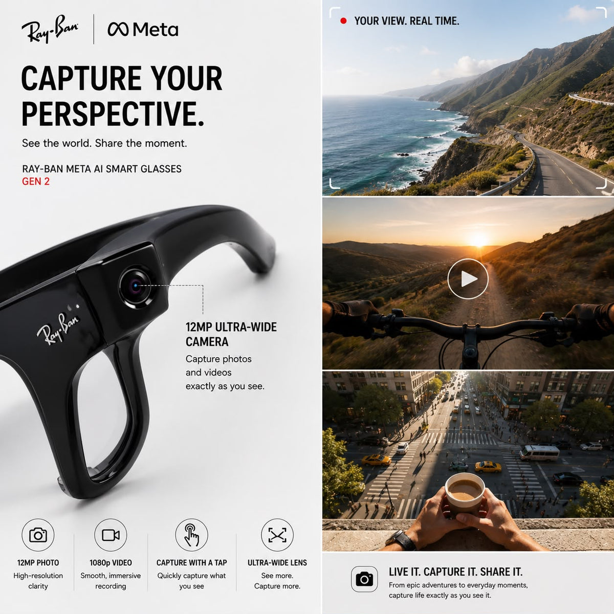 AI Smart Glasses (Gen 2) with night Vission, 12 Mp Camera & All Smart Features