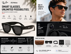 AI Smart Glasses (Gen 2) with night Vission, 12 Mp Camera & All Smart Features